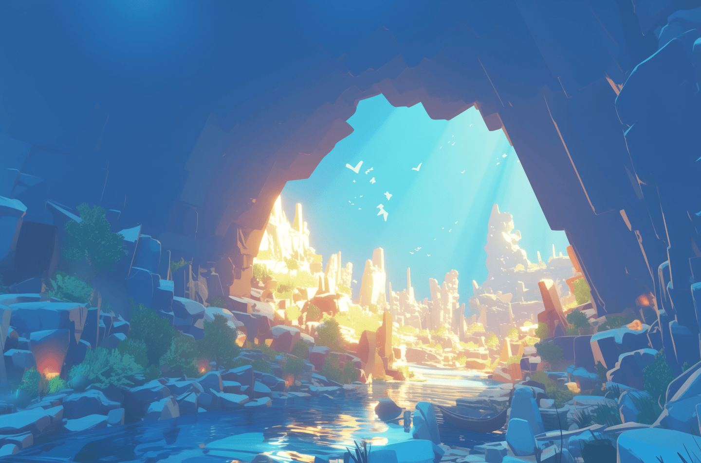 Liam and the Secret Cavern — illustration from The Adventures of Liam